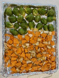Sheet pan vegetables as part of a simple weekly meal plan
