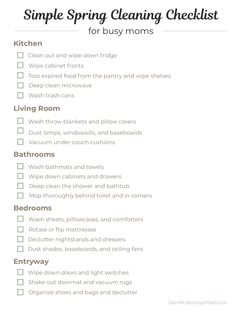 Simple Spring Cleaning Checklist for Busy Moms
